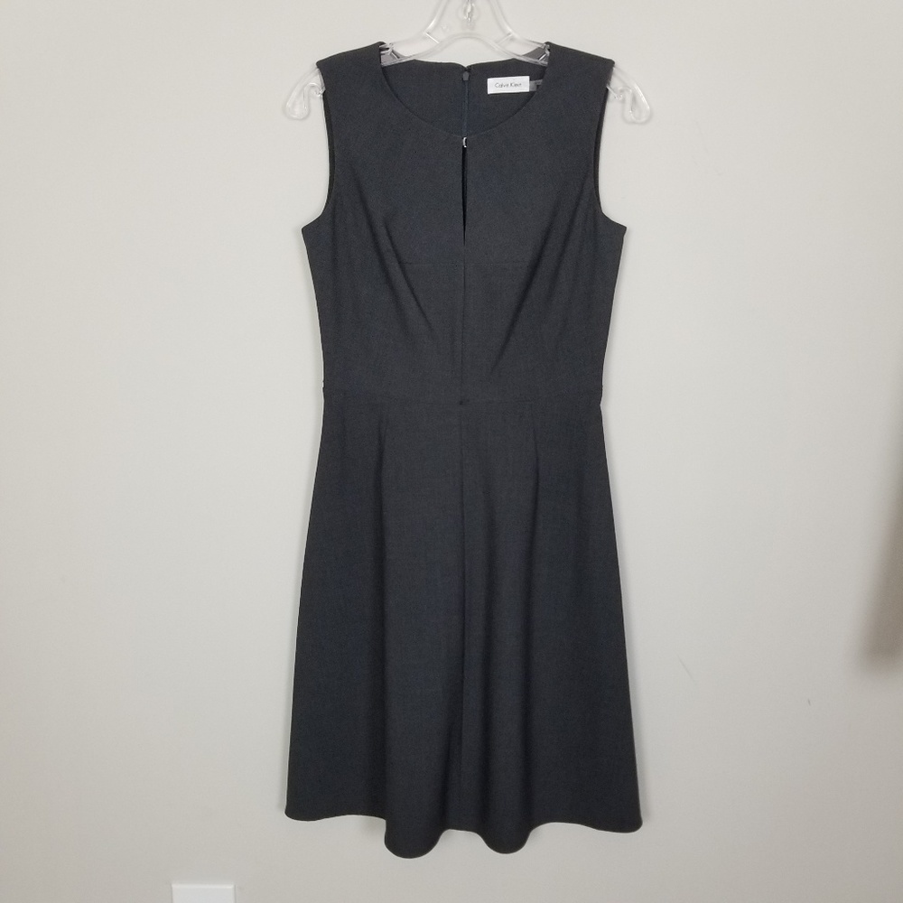 CalvinKlein Carrier Sleeveless Keyhole Flare Dress